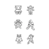 Amos üvegmatricafesték készlet, 6X10,5ML+6 robot fényvarázsforma