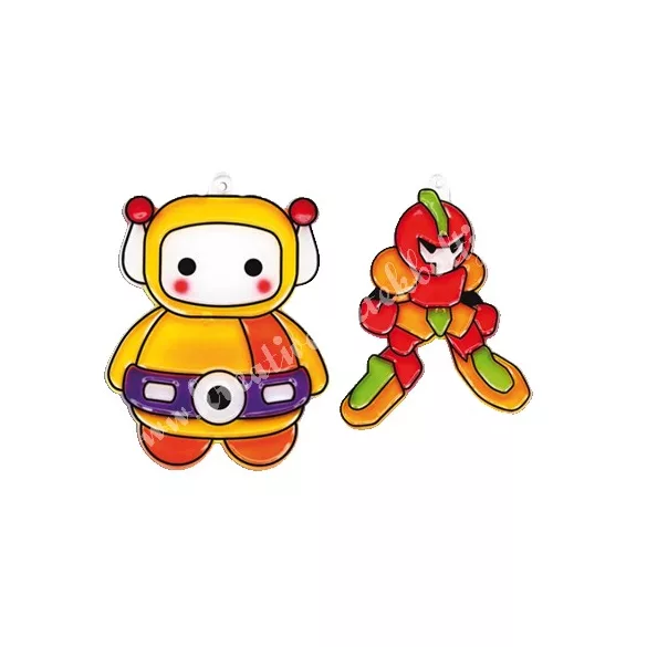 Amos üvegmatricafesték készlet, 6X10,5ML+6 robot fényvarázsforma
