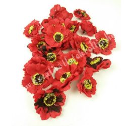 Polifoam cirmos virágfej, piros, 4 cm