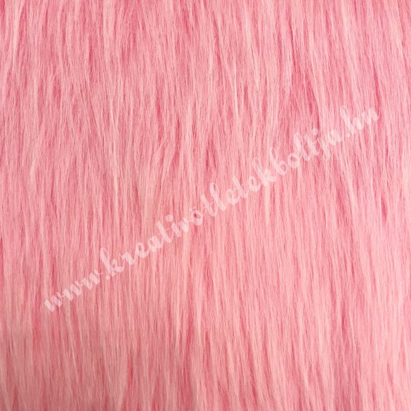 Hosszú szőrű műszőr, rózsaszín, kb. 10x150 cm