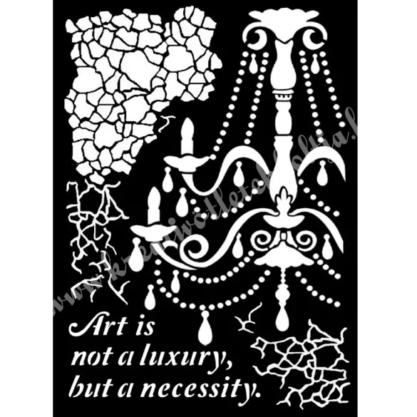 Stencil 41., Croco Effect Chandelier, 20x25 cm