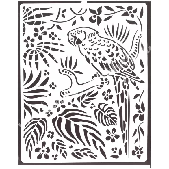 Stencil 253., Amazónia - Papagáj, 20x25 cm