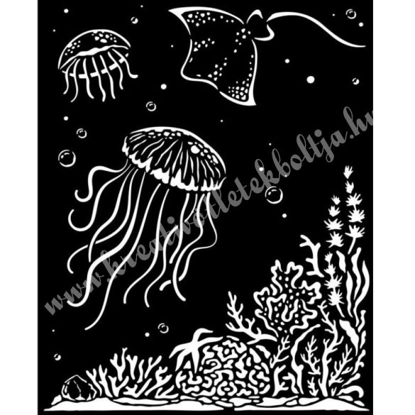Stencil 68., medúza, 20x25 cm