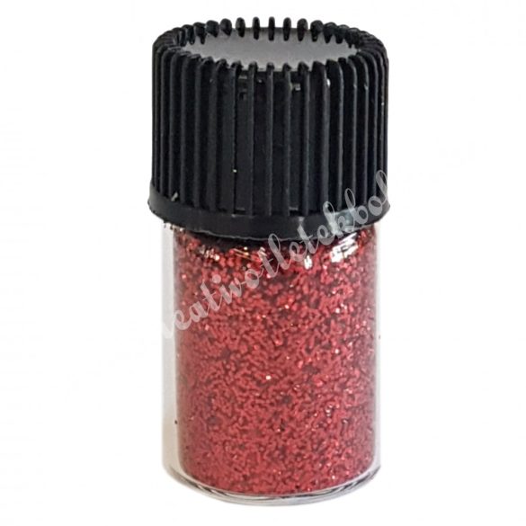Mini csillámpor piros, kb. 1,5 gr/darab