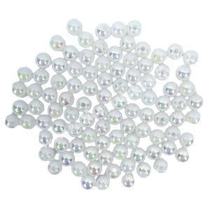 Műanyag gyöngy, fehér, irizáló, 6 mm, 50 g/csomag