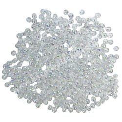 Műanyag gyöngy, fehér, irizáló, 4 mm, 10 g/csomag