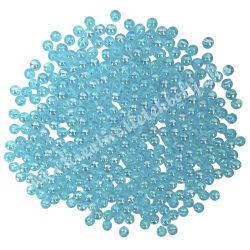 Műanyag gyöngy, kék, irizáló, 4 mm, 50 g/csomag