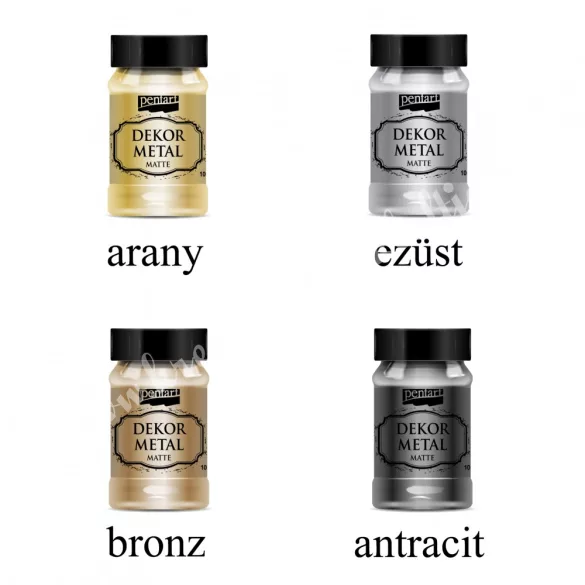 Pentart Dekormetál matt festék, 100 ml