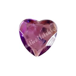 Ragasztható műanyag szív, lila, 2x2 cm