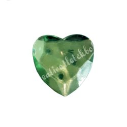 Ragasztható műanyag szív, zöld, 2x2 cm