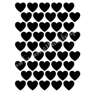 Stencil 141., szív, 14,5x19,5 cm