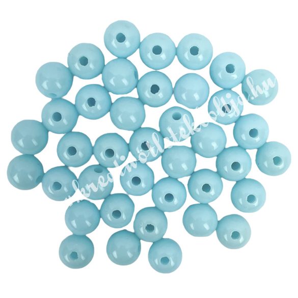 Műanyag gyöngy, világoskék, 8 mm, 50 g/csomag