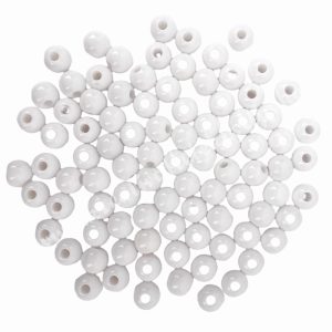 Műanyag gyöngy, fehér, 6 mm, 10 gr/csomag