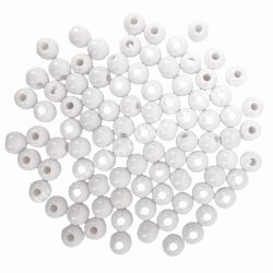 Műanyag gyöngy, fehér, 6 mm, 50 gr/csomag