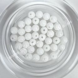 Műanyag gyöngy, fehér, 8 mm, 10 gr/csomag
