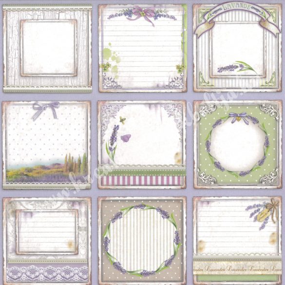 Scrapbook papír, Eau de lavande, 31,5x30 cm
