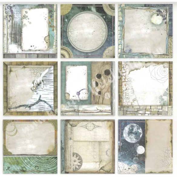 Scrapbook papír, Állatok keretben, 30,5x30,5 cm