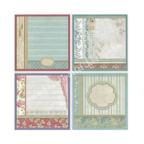 Scrapbook papír, Rózsavariációk 4 keretes, 30,5x30,5 cm