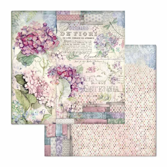 Scrapbook tömb, Hortenzia, 30,5x30,5 cm, 10 db/csomag