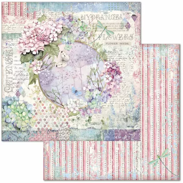 Scrapbook tömb, Hortenzia, 30,5x30,5 cm, 10 db/csomag