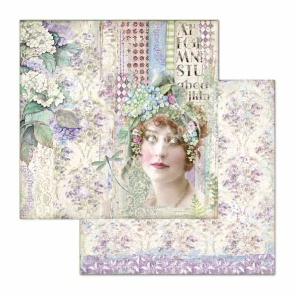 Scrapbook tömb, Hortenzia, 30,5x30,5 cm, 10 db/csomag