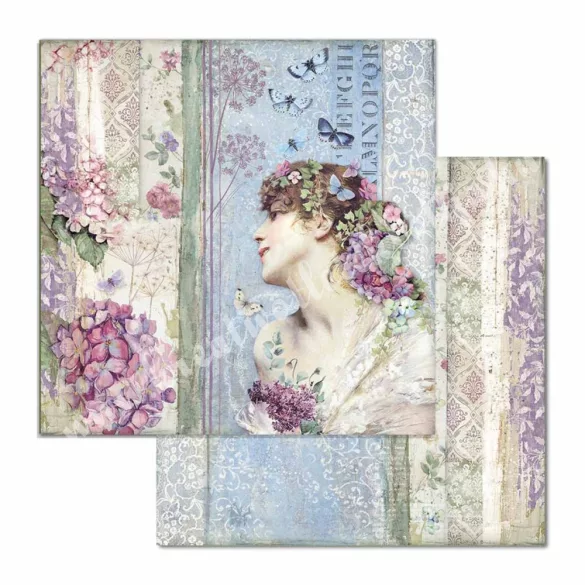 Scrapbook tömb, Hortenzia, 30,5x30,5 cm, 10 db/csomag
