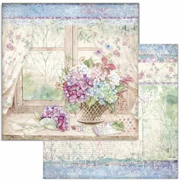 Scrapbook tömb, Hortenzia, 30,5x30,5 cm, 10 db/csomag