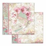 Scrapbook tömb, Orchideák és macskák, 30,5x30,5 cm, 10 db/csomag