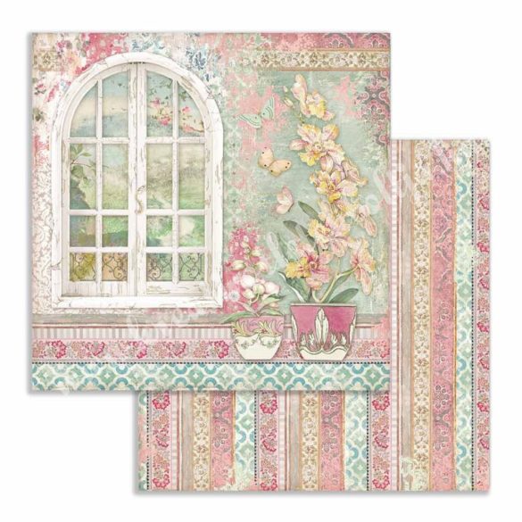 Scrapbook tömb, Orchideák és macskák, 30,5x30,5 cm, 10 db/csomag