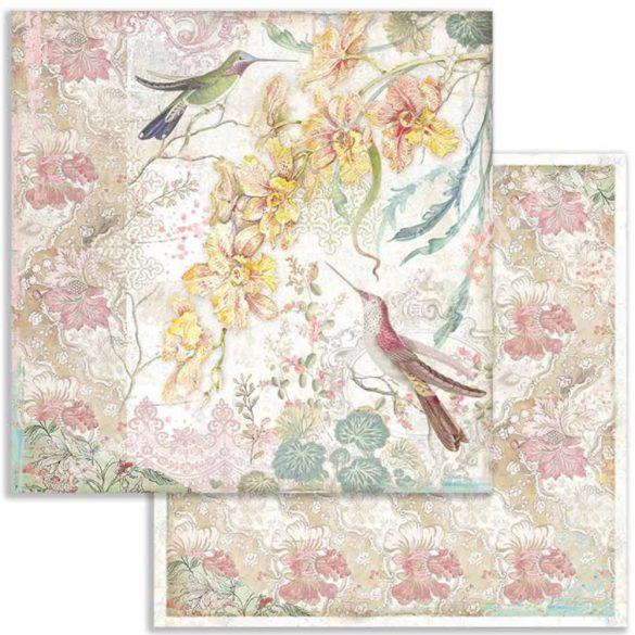 Scrapbook tömb, Orchideák és macskák, 30,5x30,5 cm, 10 db/csomag