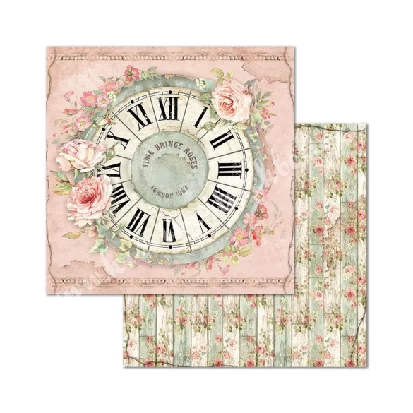 Scrapbook tömb, Rózsák háza, 20,3x20,3 cm, 10 db/csomag
