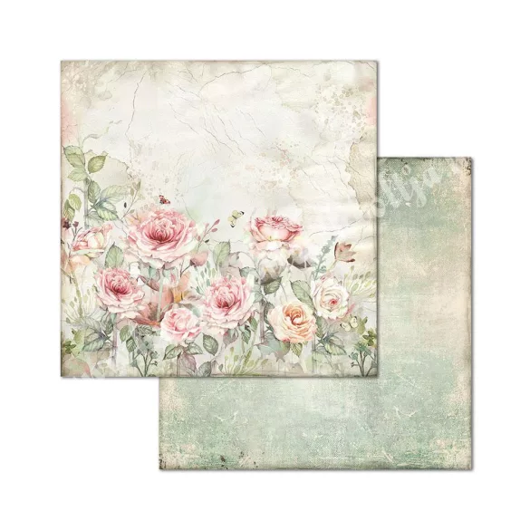 Scrapbook tömb, Rózsák háza, 20,3x20,3 cm, 10 db/csomag