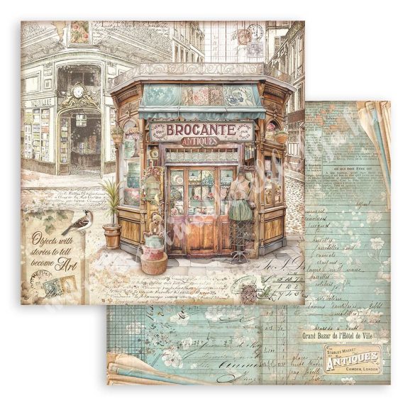 Scrapbook tömb, antikvitás, 20,3x20,3 cm, 10 db/csomag