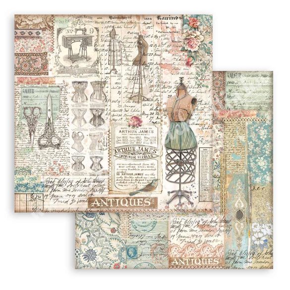 Scrapbook tömb, antikvitás, 20,3x20,3 cm, 10 db/csomag