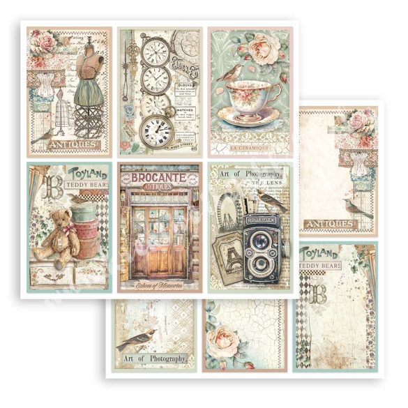 Scrapbook tömb, antikvitás, 20,3x20,3 cm, 10 db/csomag