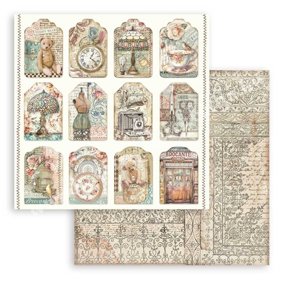 Scrapbook tömb, antikvitás, 20,3x20,3 cm, 10 db/csomag