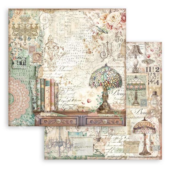 Scrapbook tömb, antikvitás, 20,3x20,3 cm, 10 db/csomag