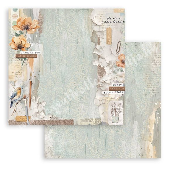 Scrapbook tömb, titkos napló, 20,3x20,3 cm, 10 db/csomag