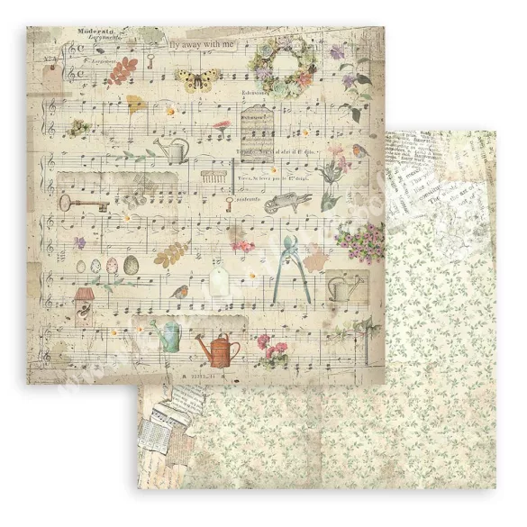 Scrapbook tömb, kert, 20,3x20,3 cm, 10 db/csomag