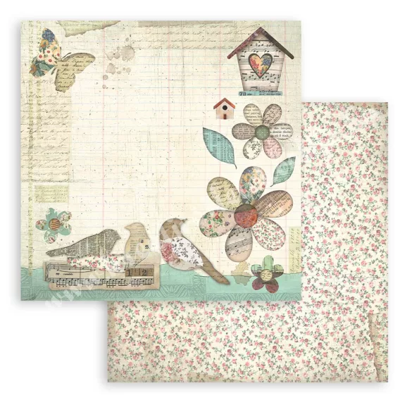 Scrapbook tömb, kert, 20,3x20,3 cm, 10 db/csomag