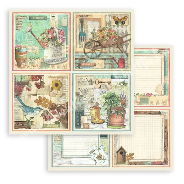 Scrapbook tömb, kert, 20,3x20,3 cm, 10 db/csomag