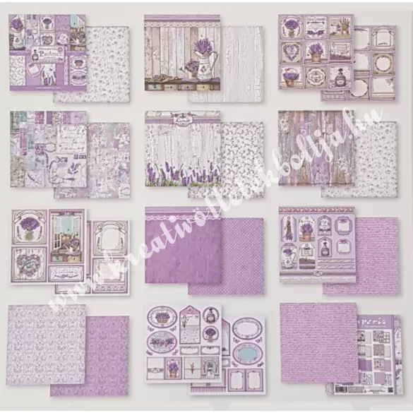 Scrapbook tömb, Provance, 20,3x20,3 cm, 10db/csomag