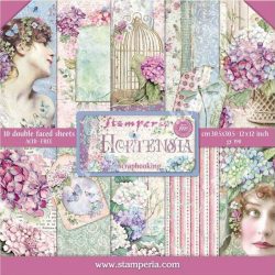 Scrapbook tömb, Hortenzia, 20,3x20,3 cm, 10 db/csomag