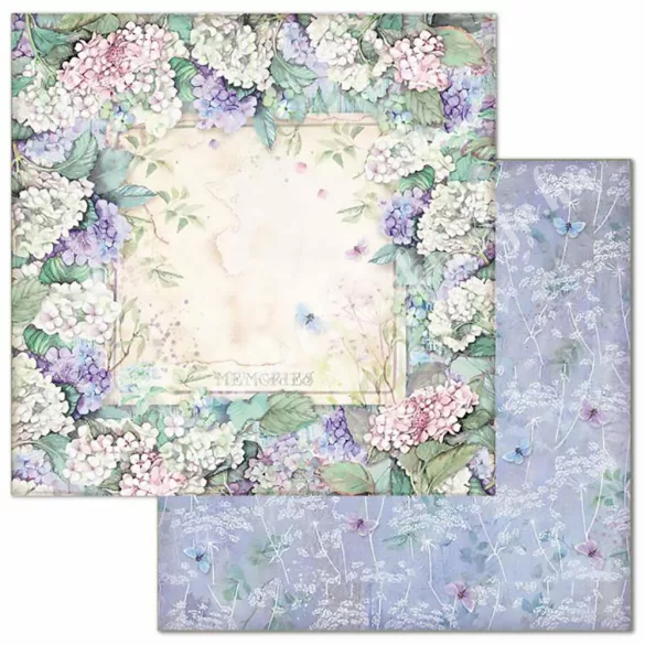 Scrapbook tömb, Hortenzia, 20,3x20,3 cm, 10 db/csomag