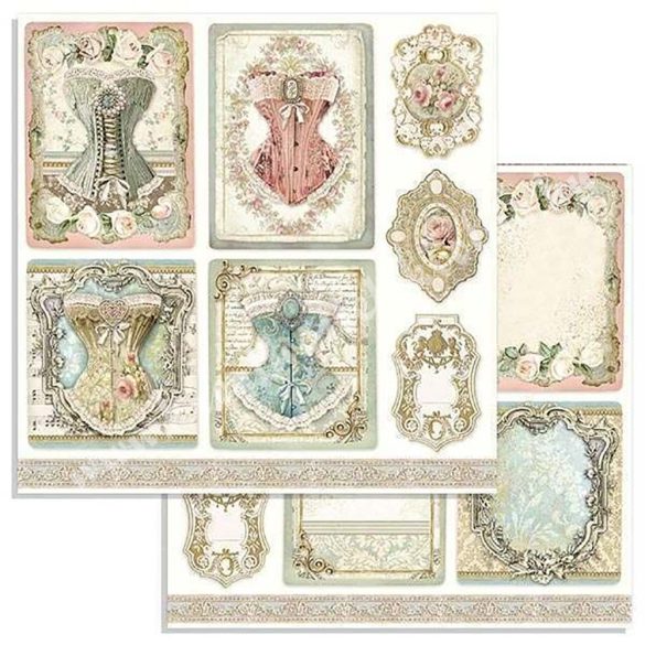 Scrapbook tömb, Hercegnő, 20,3x20,3 cm, 10 db/csomag