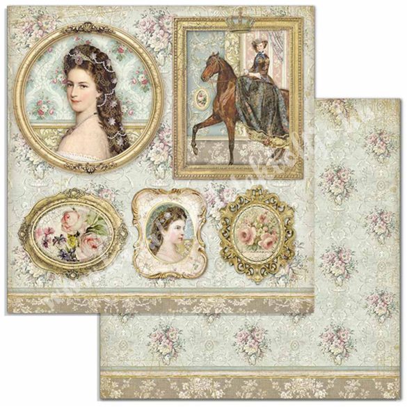 Scrapbook tömb, Hercegnő, 20,3x20,3 cm, 10 db/csomag