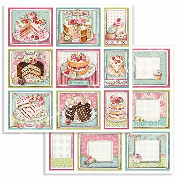 Scrapbook tömb, Sütik, 20,3x20,3 cm, 10 db/csomag