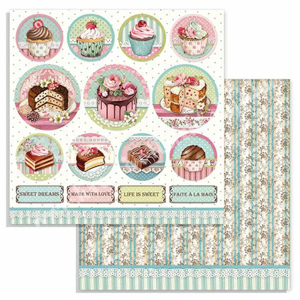 Scrapbook tömb, Sütik, 20,3x20,3 cm, 10 db/csomag