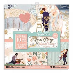 Scrapbook tömb, Love story, 20,3x20,3 cm, 10db/csomag