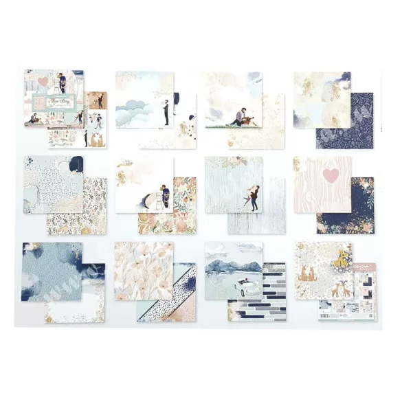 Scrapbook tömb, Love story, 20,3x20,3 cm, 10db/csomag